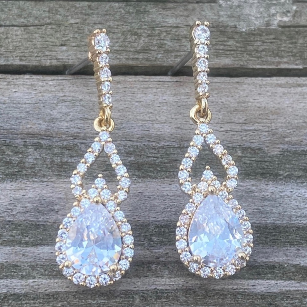 Willabee & Ward gold crystal Venice drop earrings